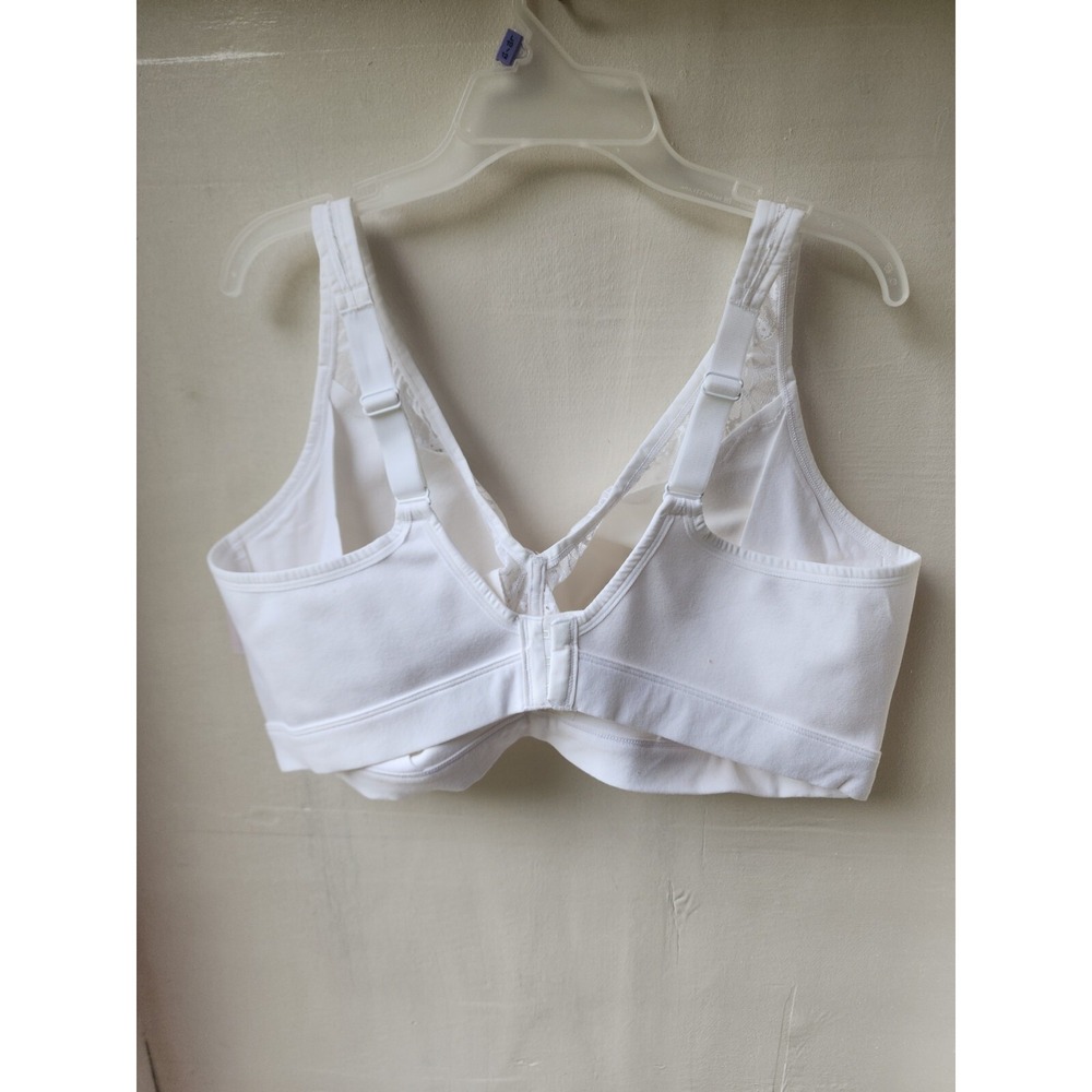 New Auden Women's White Semi-Sheer Wireless Bra Adjustable Straps Size 42G - Picture 3 of 3
